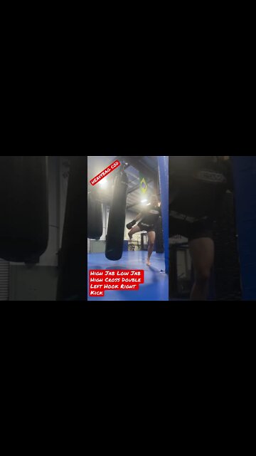 Heavy bag Combo seething up you body shots and low kicks