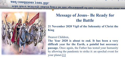 messagio 21 11 2020 Be Ready for the Battle