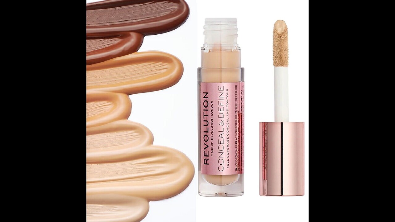 Makeup Revolution Conceal & Define Concealer, Full Coverage Makeup Concealer, Matte Finish & Lo...