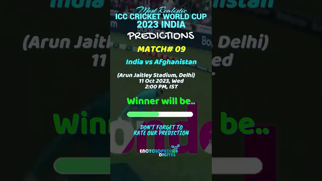 ICC World Cup 2023 Match 9 Prediction | India vs Afghanistan Match Prediction | #CWC23Prediction