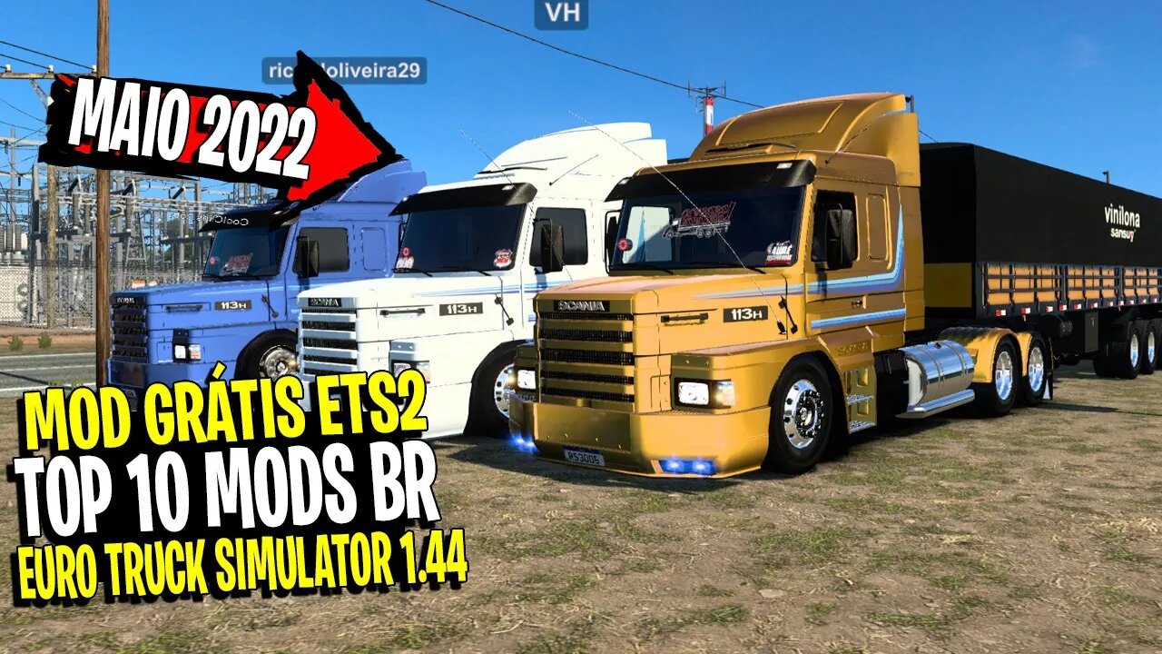 ▶️TOP 10 MODS ETS2 1.44 MAIO 2022