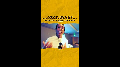 #asaprocky The world is yours don’t let negativity hold you back. 🎥 @hardknocktv