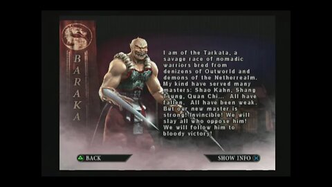 Mortal Kombat Deception (PS2) - Baraka - Arcade Mode