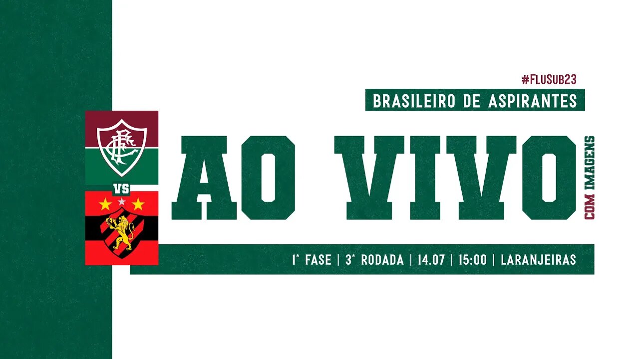 AO VIVO - FLUMINENSE X SPORT | BRASILEIRÃO DE ASPIRANTES