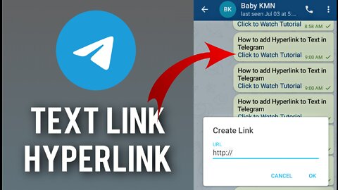 How to add hyperlink to text on telegram