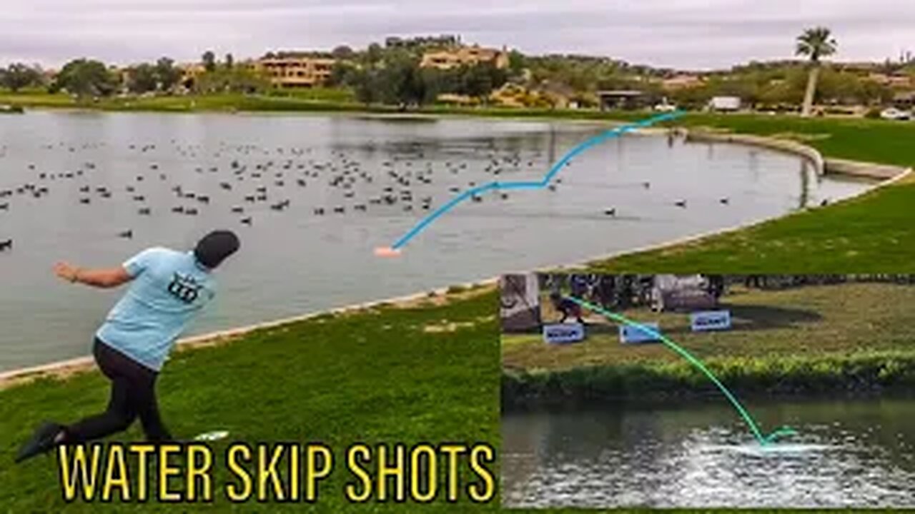 DISC GOLF WATER SKIP SHOTS COMPILATION