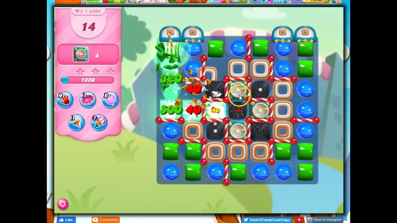 Candy Crush Level 3809 Talkthrough, 15 Moves 0 Boosters (A glitch had this as 3806 when I played it)