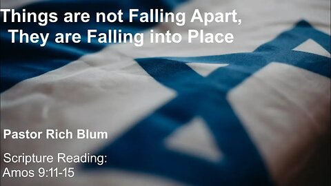 Things are not Falling Apart; They are Falling into Place