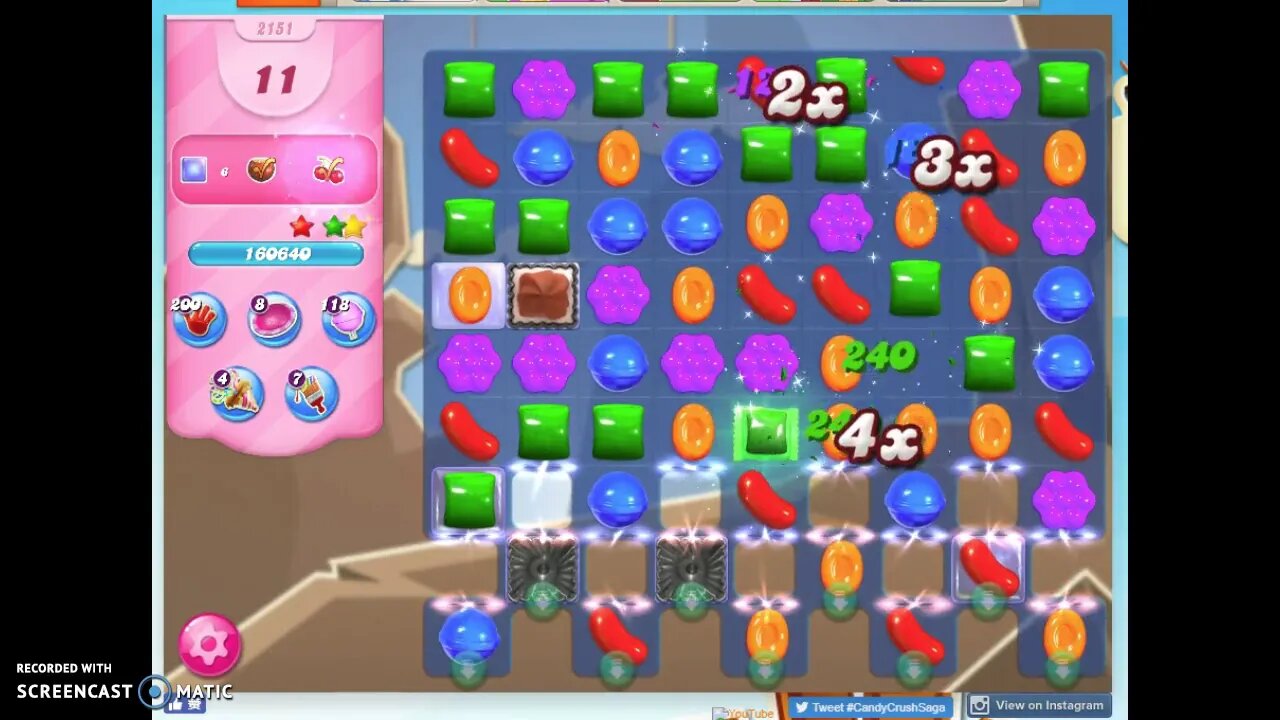 Candy Crush Level 2151 Audio Talkthrough, 3 Stars 0 Boosters