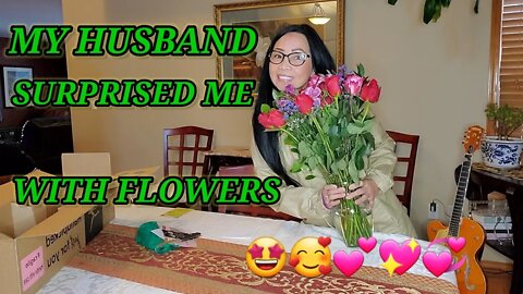 MY HUSBAND SURPRISED ME WITH FLOWERS 💞💖💕🥰🤩 2 DAYS BEFORE VALENTINES DAY