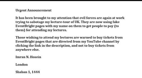 Urgent Announcement