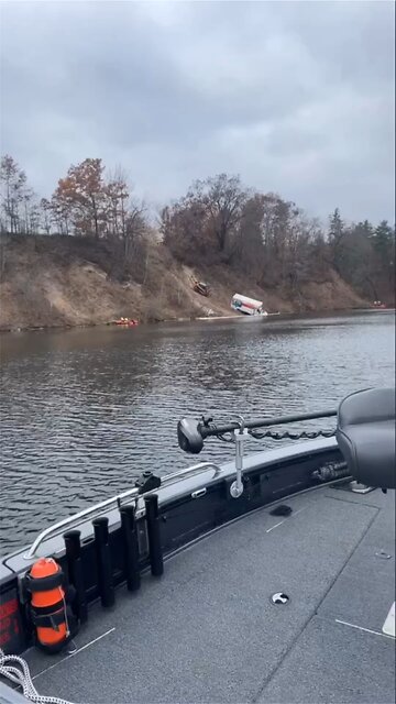 Stolen Uhaul dumped on the river bank in Ravenna Michigan