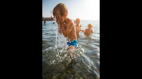 Kids fun at sea