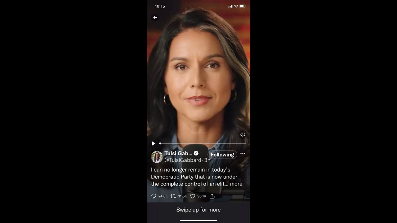 Tulsi Gabbard has just left the Democratic Party!