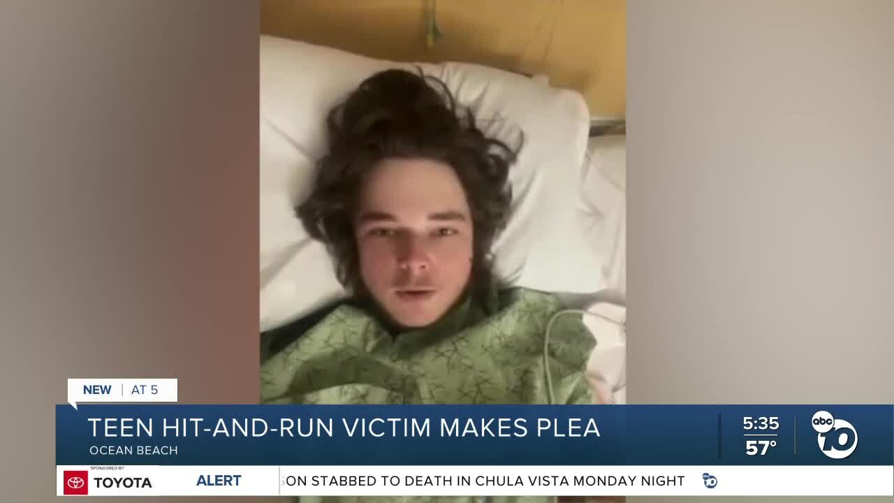 Ocean Beach teen makes plea after E-Bike struck by hit-and-run driver