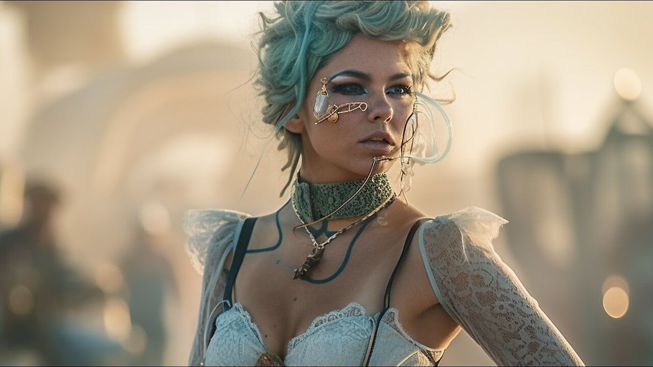 BURNING MAN FESTIVAL - STEAMPUNK WOMEN / AI generated