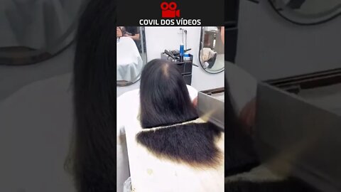 cortando cabelo com faca de açougueiro 😱😱😱