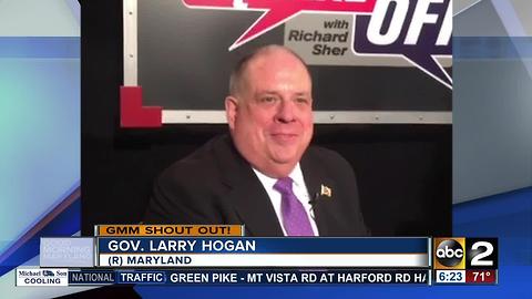 Gov. Larry Hogan gives Good Morning Maryland shout out