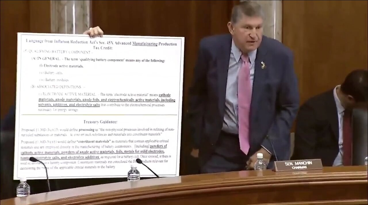 Sen Manchin Is Upset Over The Inflation Reduction Act He Voted For