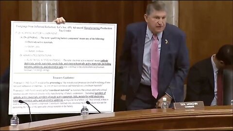 Sen Manchin Is Upset Over The Inflation Reduction Act He Voted For