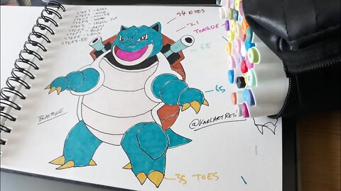 HOW TO DRAW POKEMON BLASTOISE STEP BY STEP EASY