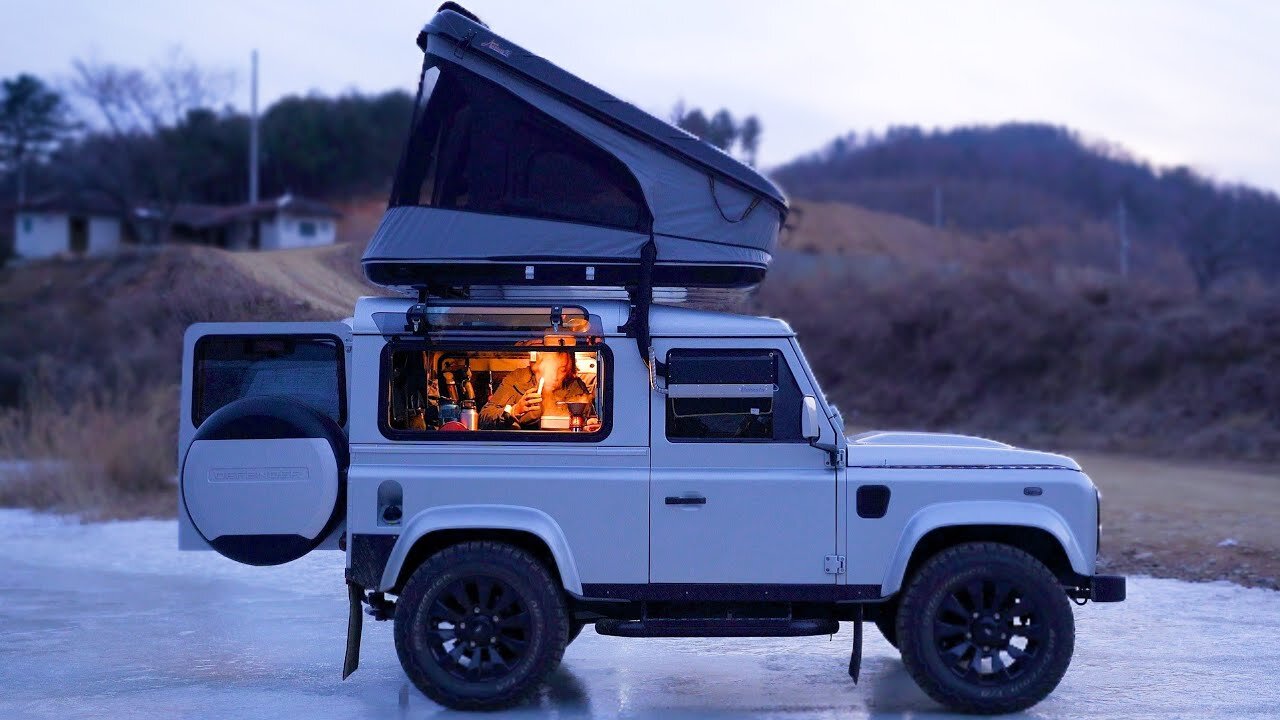 CAMPING On The ICE RIVER | LAND ROVER DEFENDER 90