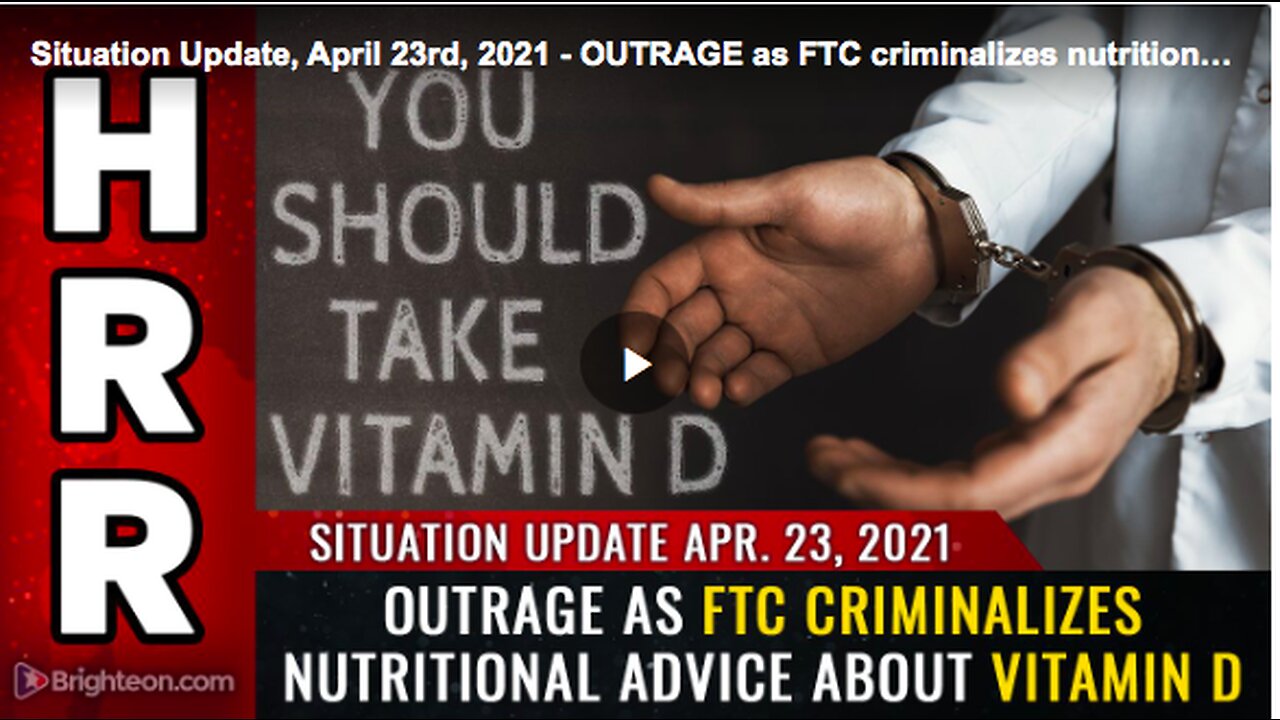 Outrages as FTC criminalizes nutritional advice about Vitamin D