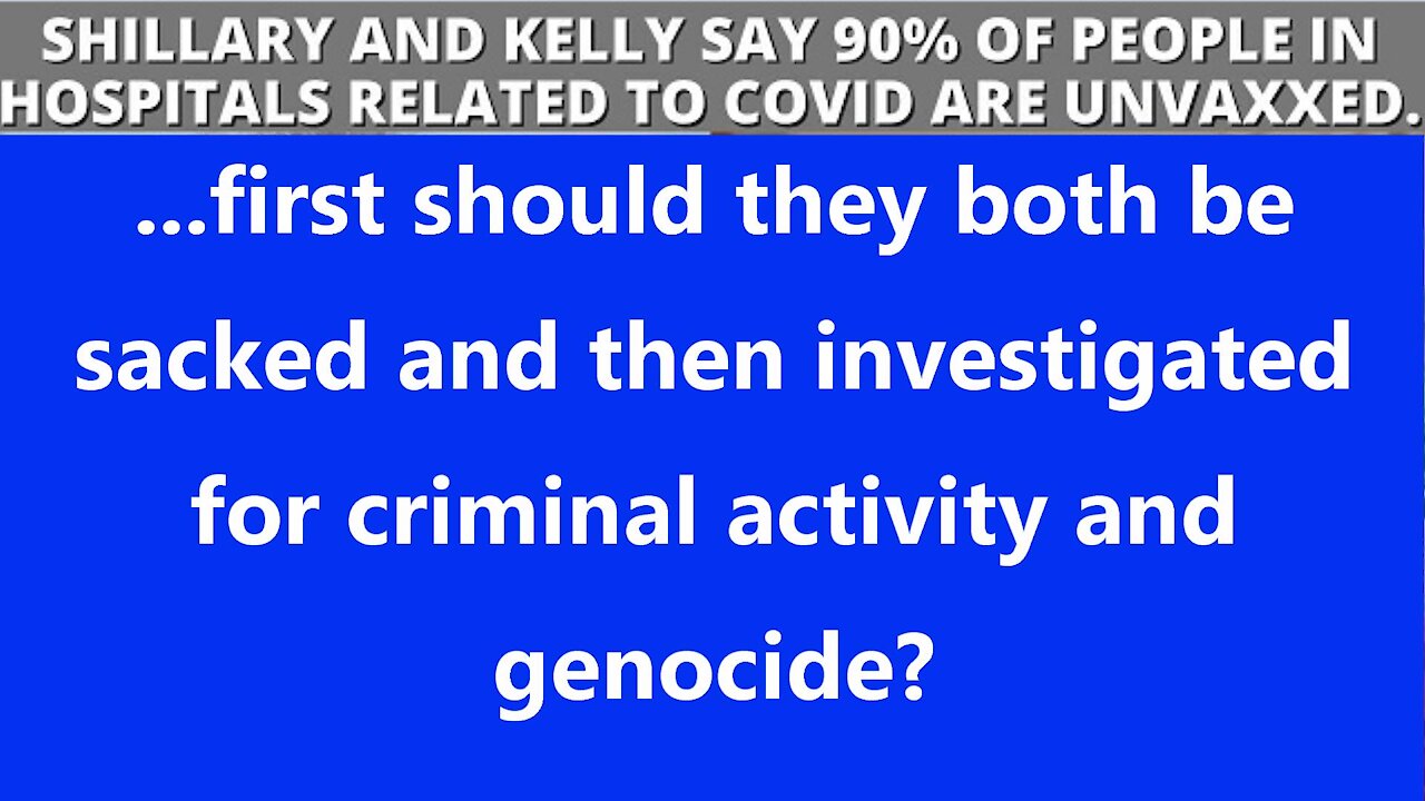 ...first should they both be sacked and then investigated for criminal activity and genocide?