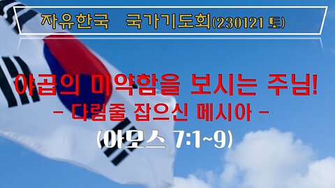 야곱의 미약함을 보시는 주님!-다림줄 잡으신 메시아(암7:1~9) (230121 토) [자유한국 국가기도회] 대표 김시환 목사 * 문병삼 집사 진행