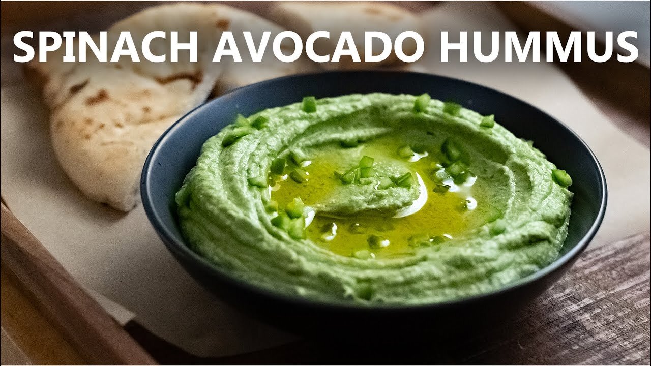 Creamy Spinach Avocado Hummus - Naturally Vegan Recipe!