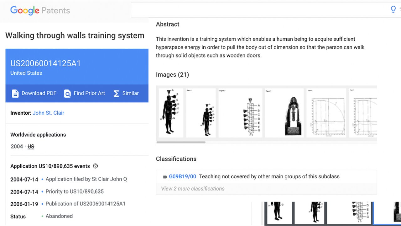 Patent US-2006-0014-125-A1 | What Is Patent US-2006-0014-125-A1? Walking Through Walls Training System - READ THE PATENT - SEE SHOW DESCRIPTION -