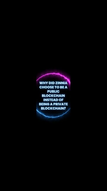 Why did Zinnia choose to be a public blockchain instead of being a private blockchain?