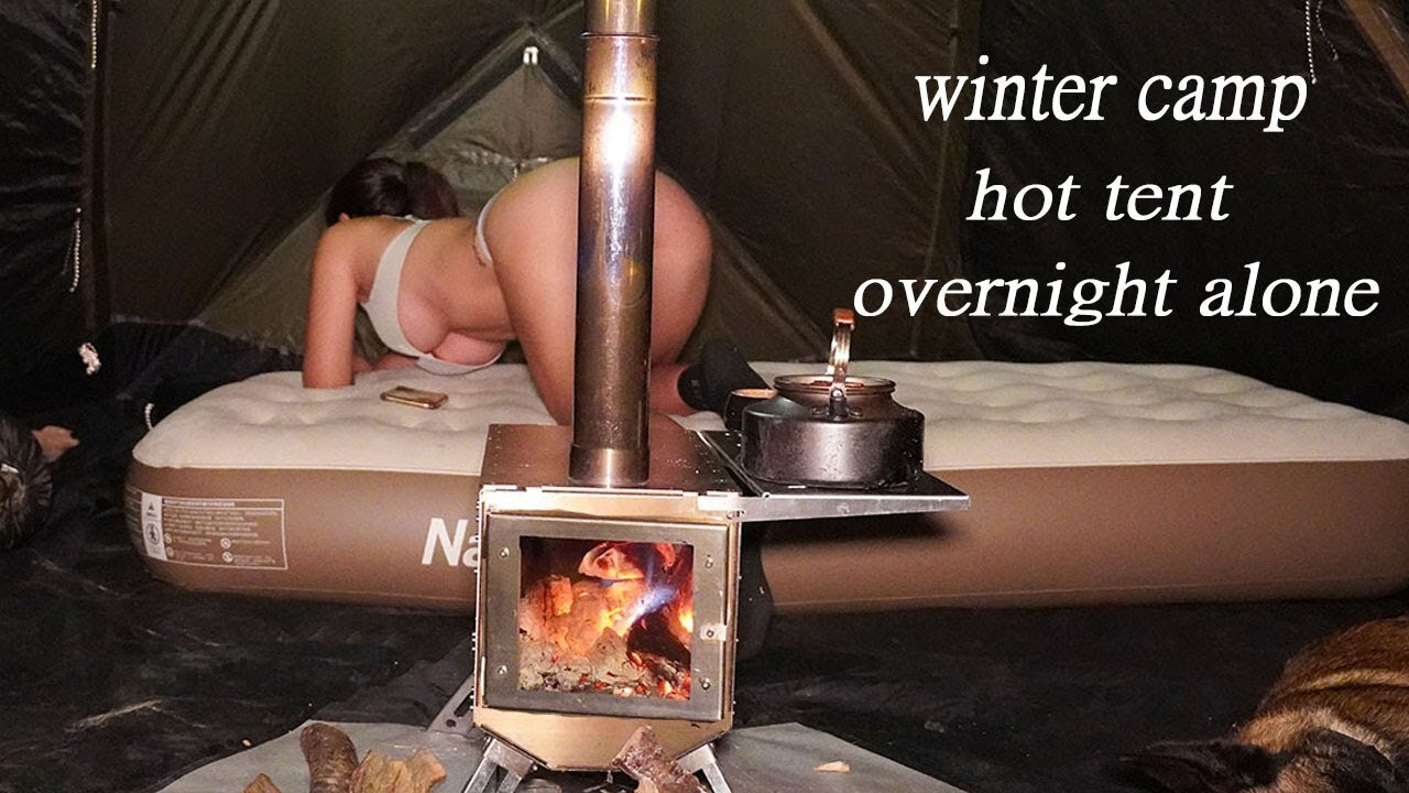 SOLO GIRL CAMPING - OVERNIGHT ALONE in the pine hills - RELAXING SATISFYING in a cozy tent