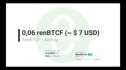 Airdrop - RenBTCF - 0,06 renBTCF (~ $ 7 USD) - 31 de maio de 2021