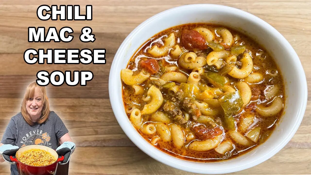 CHILI MAC & CHEESE SOUP | ONE POT SOUP RECIPE