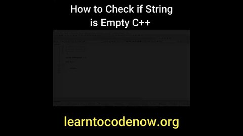 Check if String is Empty C++