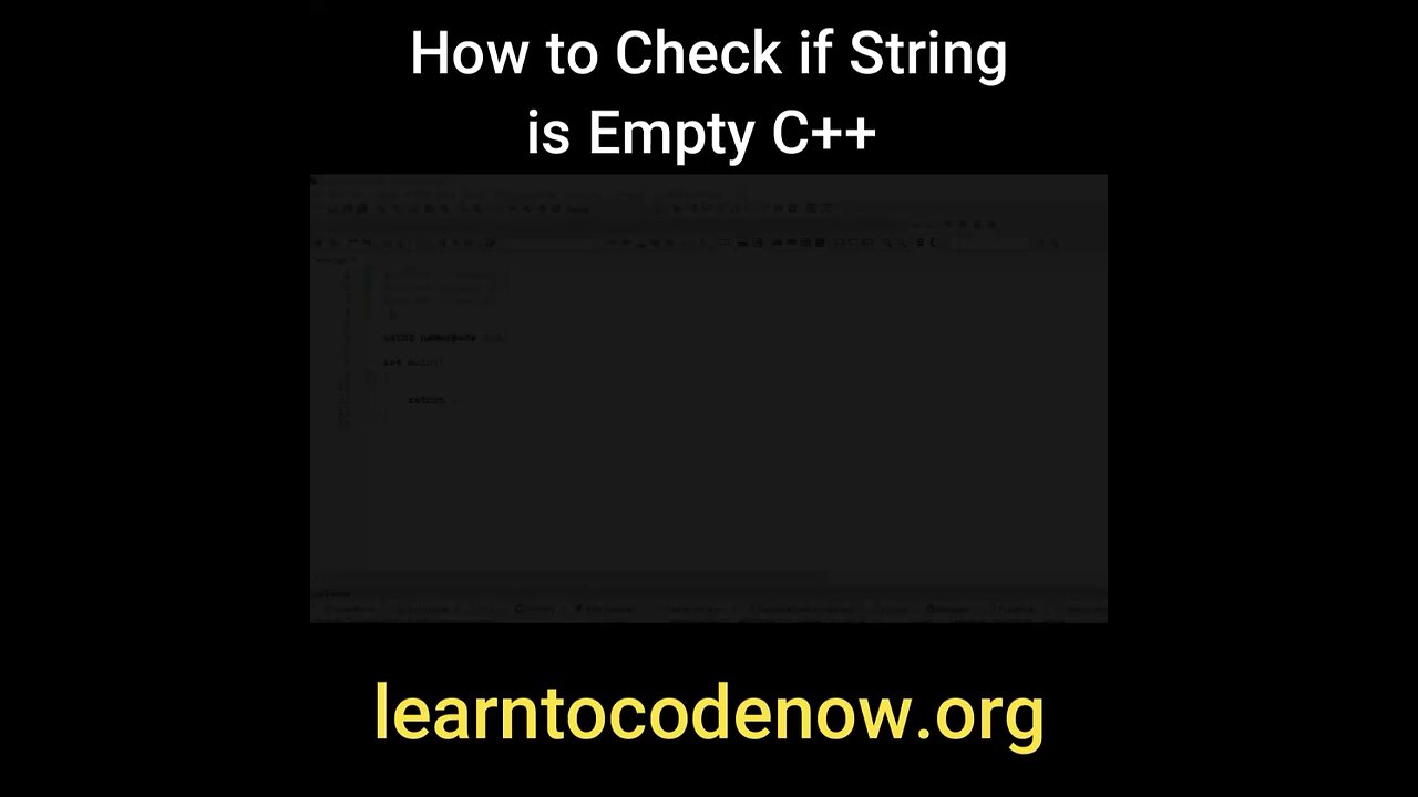 Check if String is Empty C++