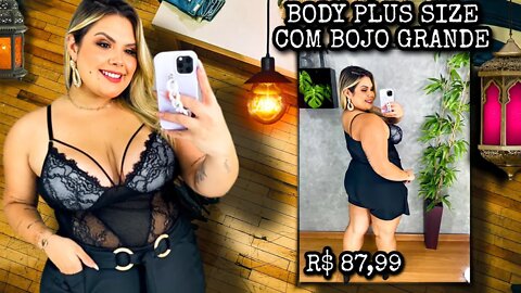 ✔️ BODY PLUS SIZE FEMININO COM BOJO GRANDE E RENDA