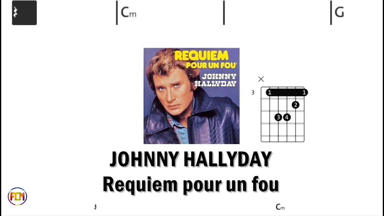 JOHNNY HALLYDAY Requiem pour un fou - (Chords & Lyrics like a Karaoke) HD