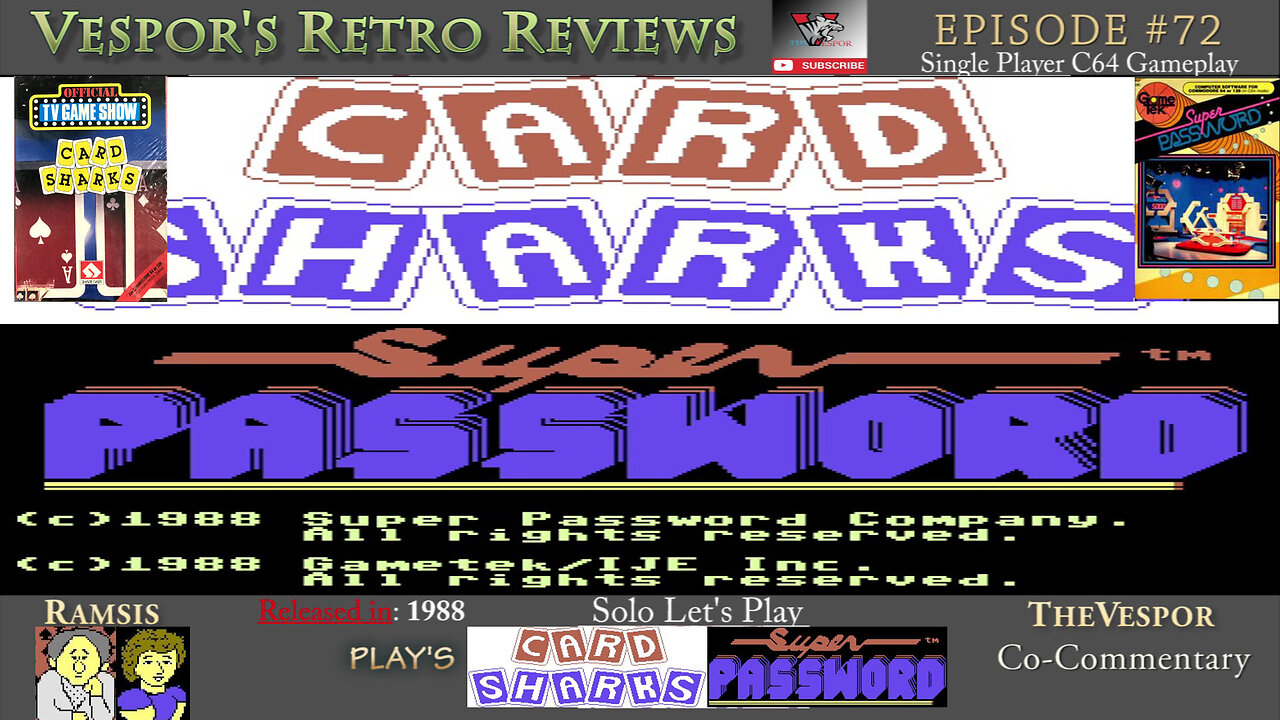 Card Sharks & Super Password (C64) | Commodore 64 | Review, Thoughts, Etc.. | Game Show Series