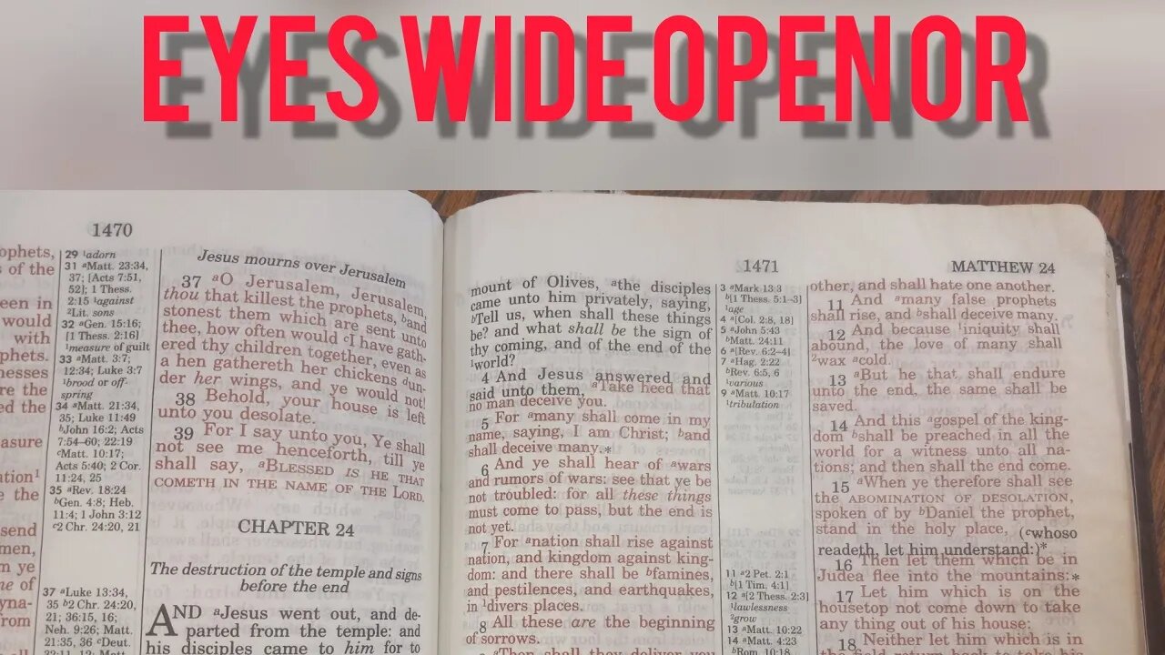 It's coming. Do you have eyes to see? Or are you willingly blind ?