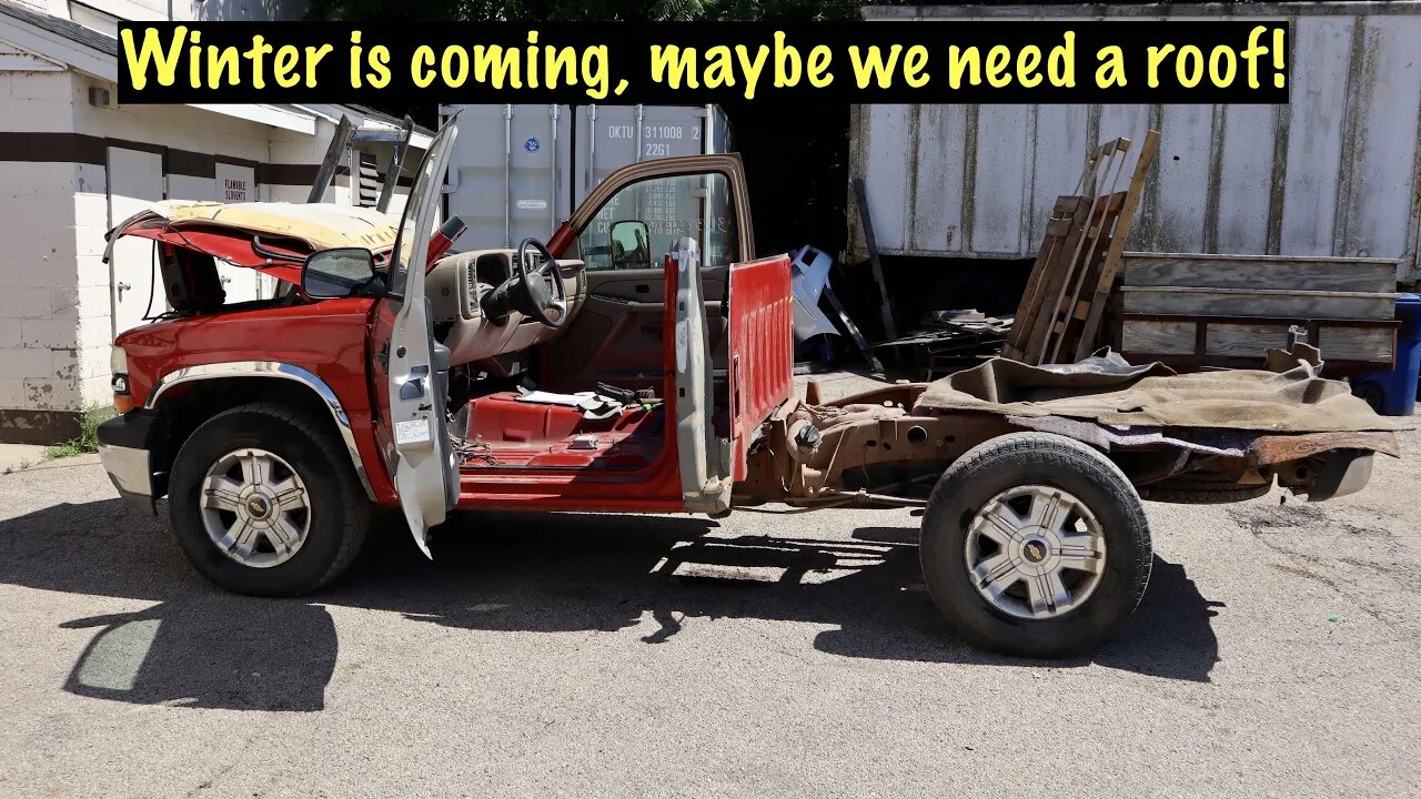 Putting the roof back on the convertible Silverado rollover