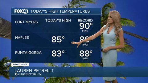 FORECAST: Mostly sunny Thursday with spotty showers