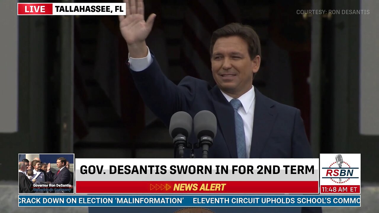 FULL EVENT: Governor Ron DeSantis Swearing-in Ceremony - 1/3/2023