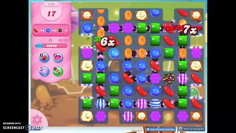 Candy Crush Level 1540 Audio Talkthrough, 2 Stars 0 Boosters
