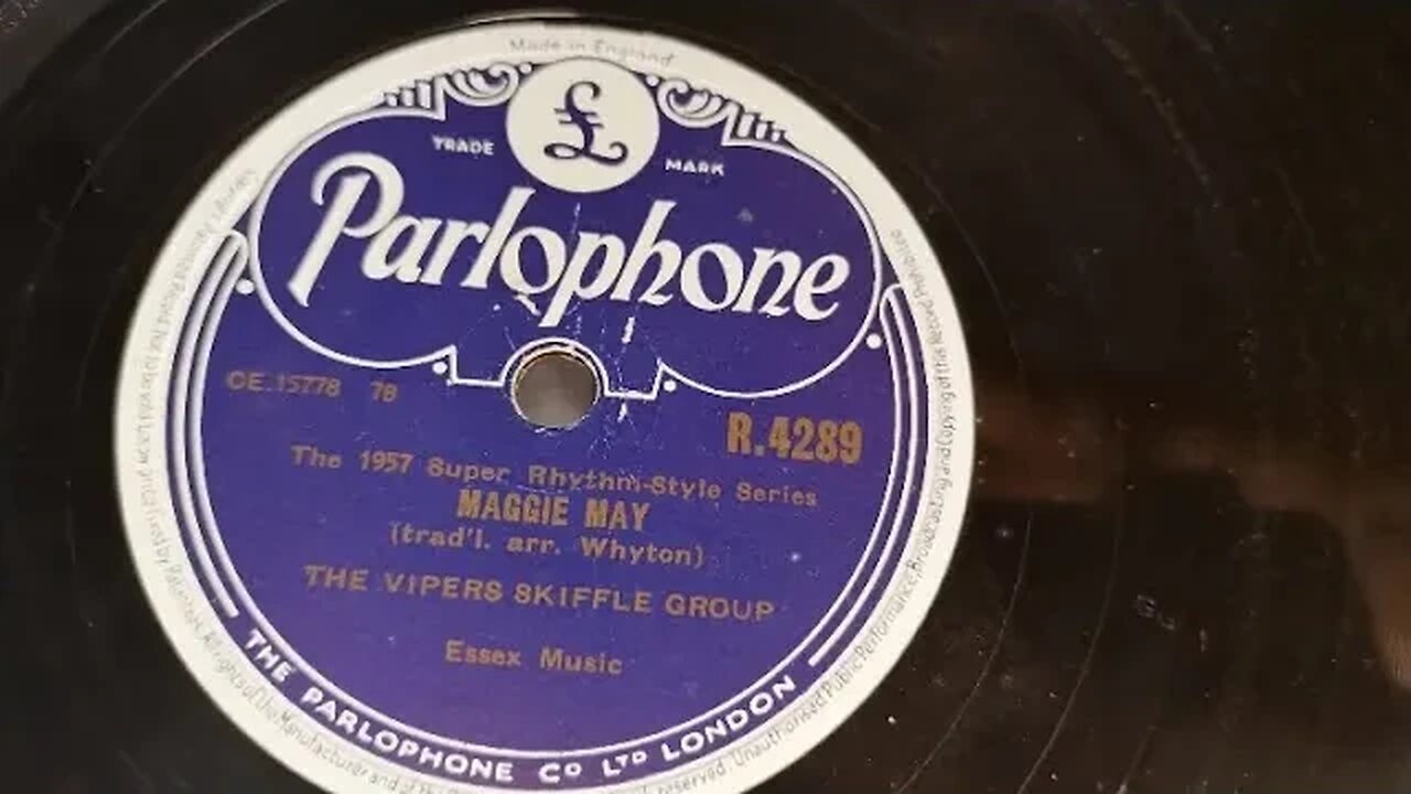 Maggie May ~ The Vipers Skiffle Group ~ 1957 Parlophone 78rpm Shellac ~ Dual 1215 Turntable