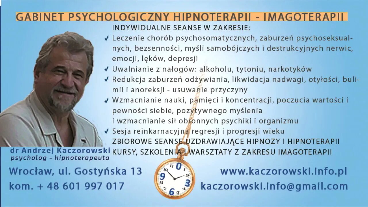 ZAPROSZENIE NA KANAŁY MEDIÓW YOUTUBE KACZOROWSKI INFO HIPNOZA HIPNOTERAPIA AUTOHIPNOZA IMAGOTERAPIA