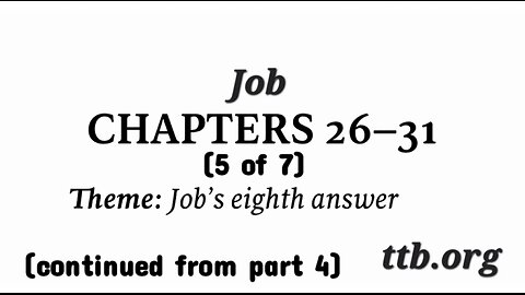 Job Chapters 26-31 (Bible Study) (5 of 7)