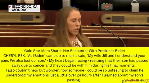 Gold Star Mom Shares Her Encounter With President Biden