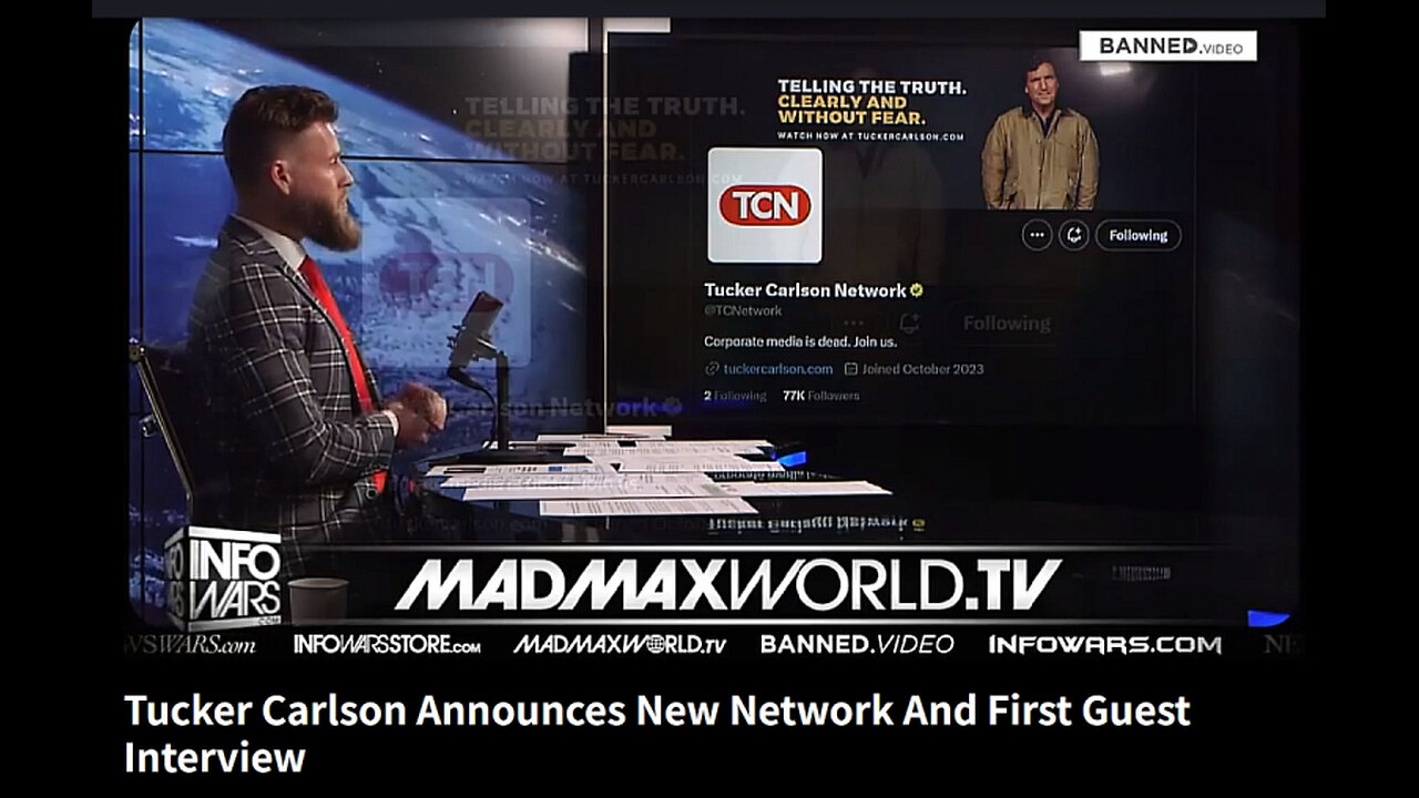 Tucker Carlson Announces New Network And First Guest Interview
